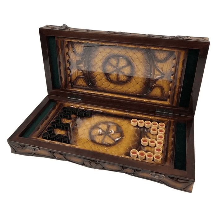 Wooden Backgammon With Glass Board, Backgammon Game Board