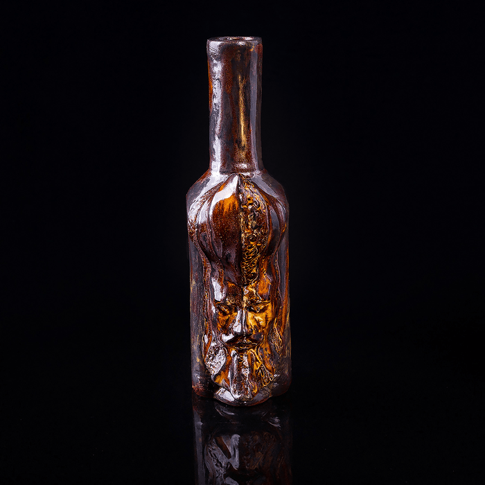 Unique Fiery Silhouette Antique Vase Bottle Handcrafted