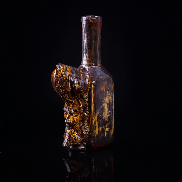 Unique Fiery Silhouette Antique Vase Bottle Handcrafted