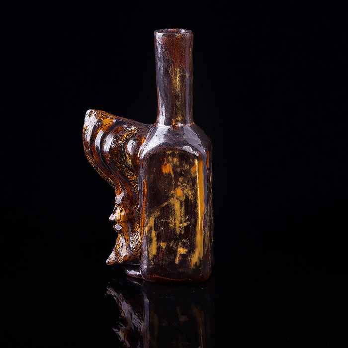 Unique Fiery Silhouette Antique Vase Bottle Handcrafted