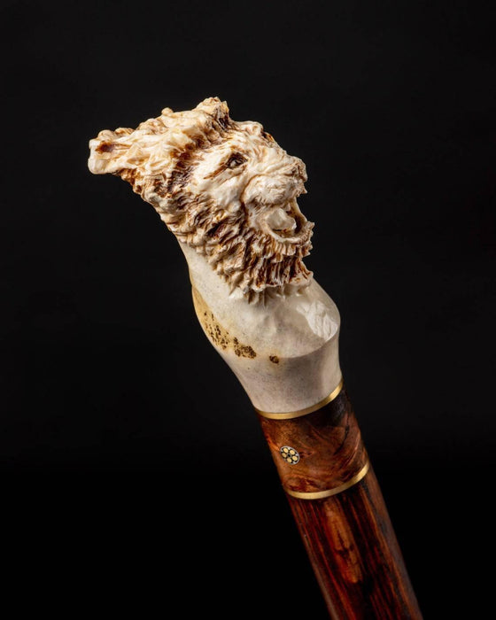 Walking Cane Handle Deer Bone - Lion King Limited Edition