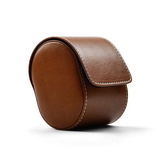 Minimalistic Brown Travel Case for Watch with 1 Slot