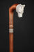 Handcrafted Wooden Stick with Artistic White Dog Design, Work of Art