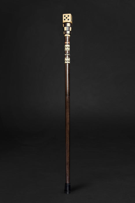 Antique dice handle walking stick