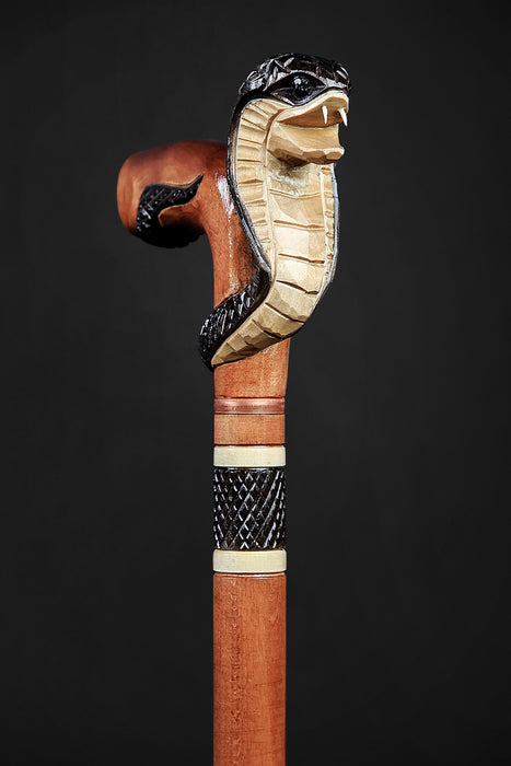 Snake hand-carved walking stick