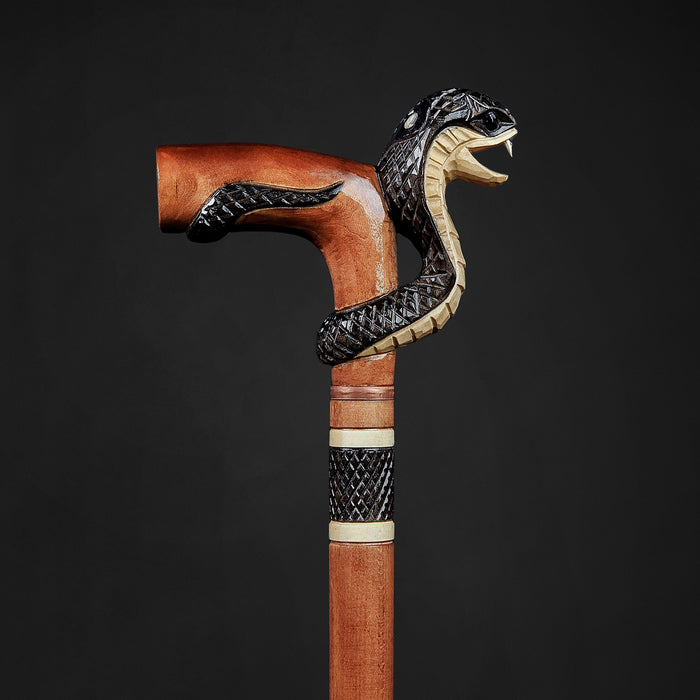 Collectible cobra handle walking cane