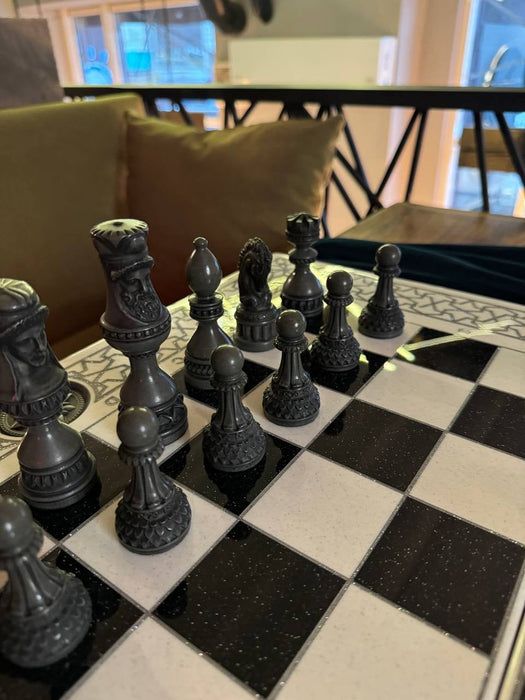 High-End White Chess Set