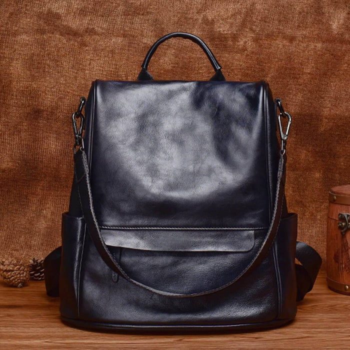 Antique Style Leather Backpack for Women