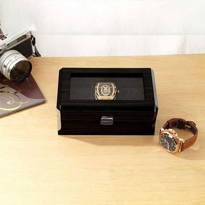 Classic Dark Wood Watch Display Case