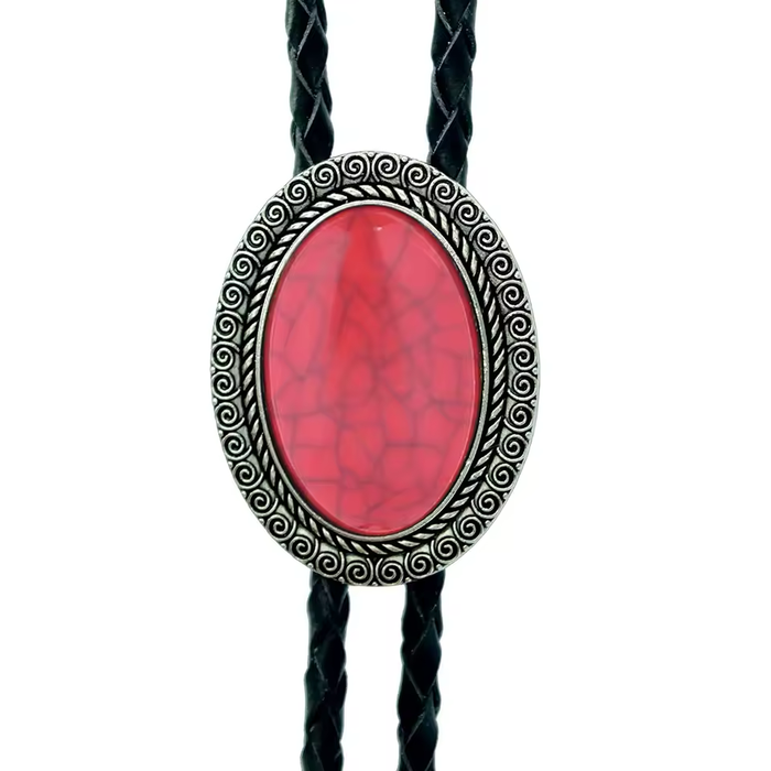 vintage stone bolo tie necklace