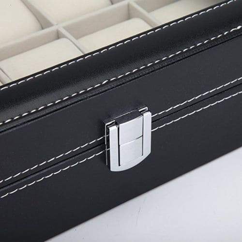 Stylish Leather Imitation Watch Box with 10 Slots