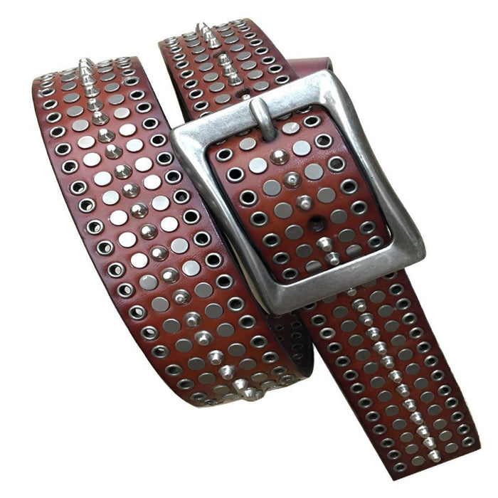 Studded Leather Belt For Women or Men, Ena Model - Artynov | Unique Handmade Accessories