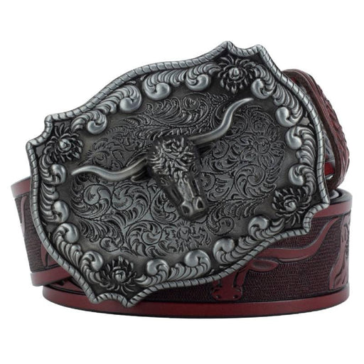 Handmade Silver Western Leather Belt For Men