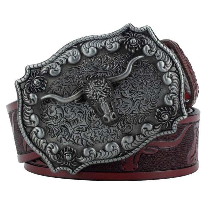 Handmade Silver Western Leather Belt For Men