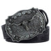 Handmade Silver Western Leather Belt For Men