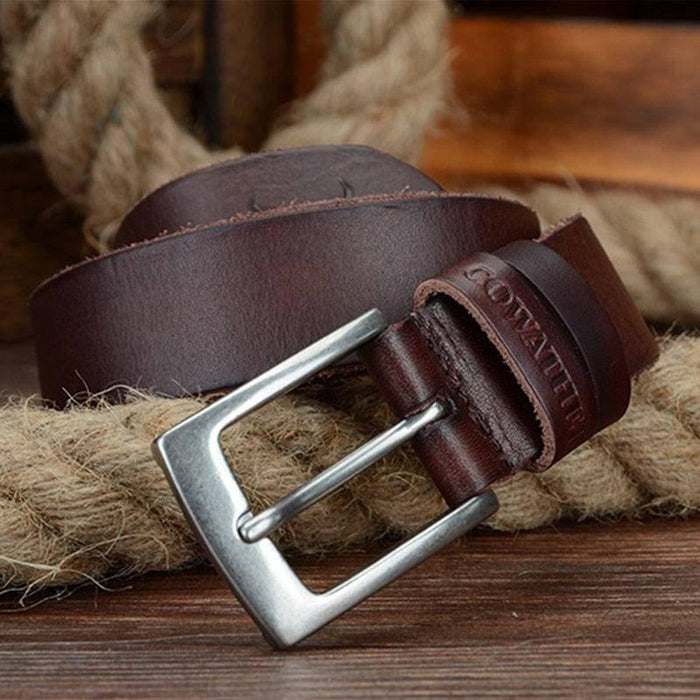 Stylish Casual Leather Belt For Men, Isidore Model - Artynov | Unique Handmade Accessories