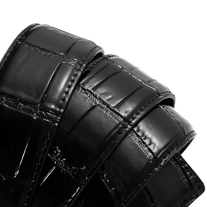 Leather Belt Strap, For Pin Buckles, Crocodile Appearance, Colia Model