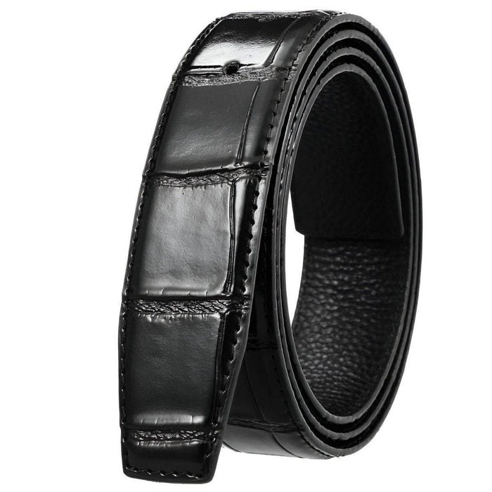 Leather Belt Strap, For Pin Buckles, Crocodile Appearance, Colia Model