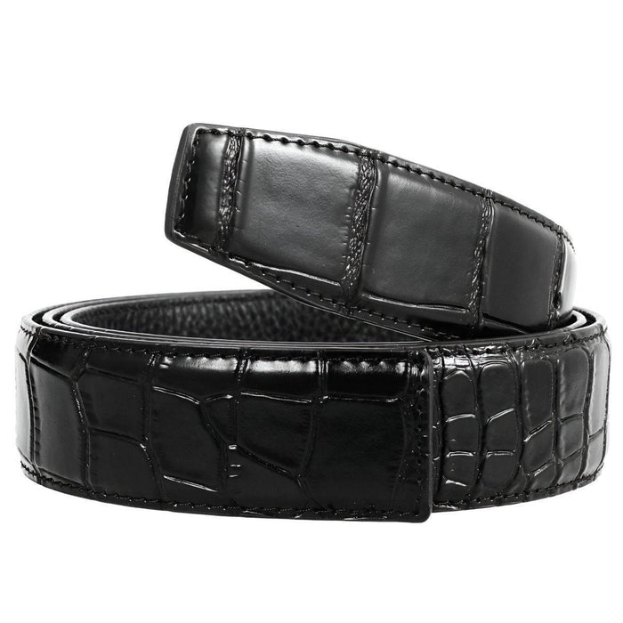 Leather Belt Strap, For Pin Buckles, Crocodile Appearance, Colia Model