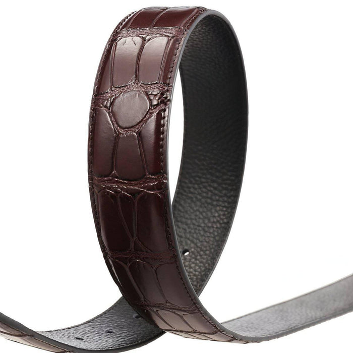 Leather Belt Strap, For Pin Buckles, Crocodile Appearance, Colia Model