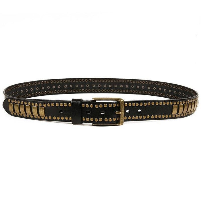 Studded Belt For Women or Men, Ynaselle Model - Artynov | Unique Handmade Accessories