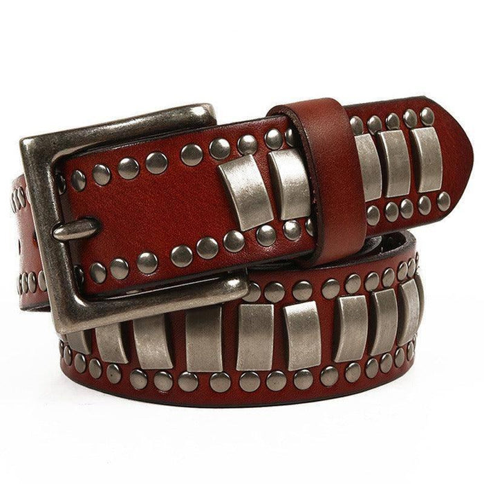 Studded Belt For Women or Men, Ynaselle Model - Artynov | Unique Handmade Accessories