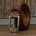 Leather Belt For Men, With White Stitching on The Strap, Kiran Model