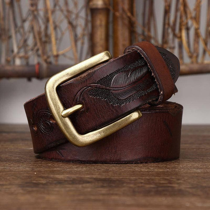 Vintage Leather Belt For Women or Men, Deepak Model