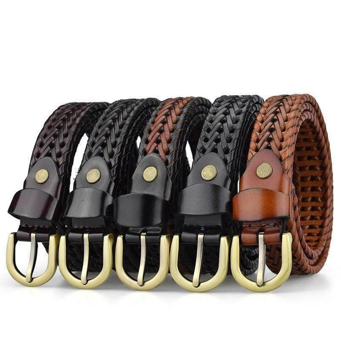 Handmade Braided Leather Belt For Men, Marika Model