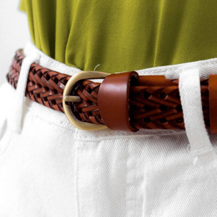 Handmade Braided Leather Belt For Men, Marika Model