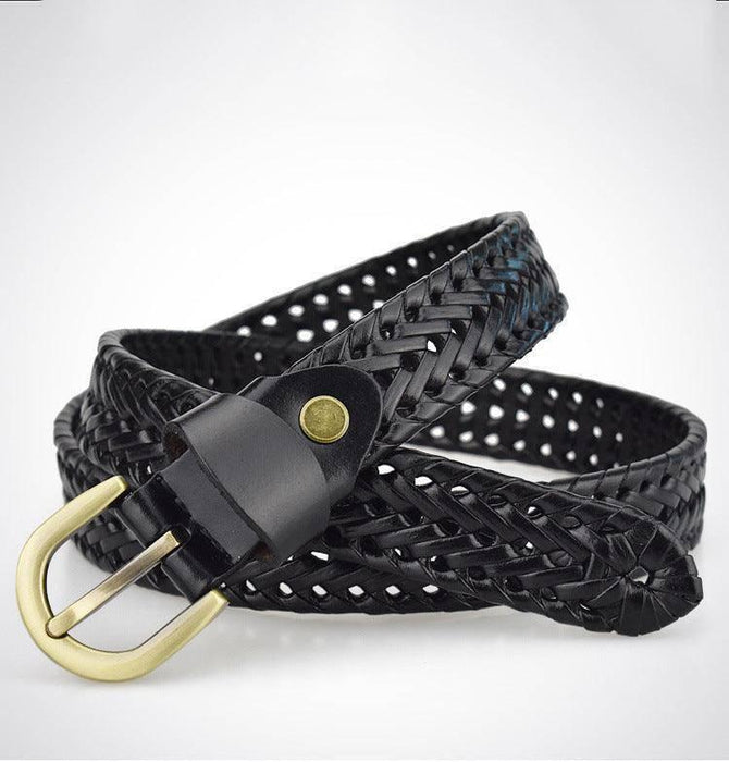 Handmade Braided Leather Belt For Men, Marika Model