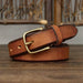 Leather Belt With Gold Buckle, Woman or Man, Meena Model