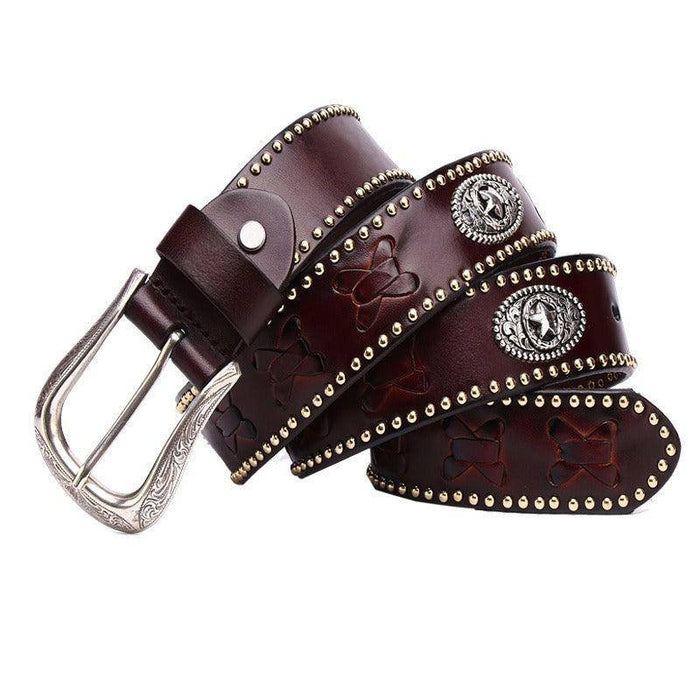 Stylish Western Leather Belt For Men, Chumani Model - Artynov | Unique Handmade Accessories