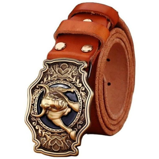 Vintage Genuine Leather Western Belt For Men