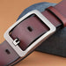 Leather Belt With Openwork Pin Buckle For Men, Laurel Model