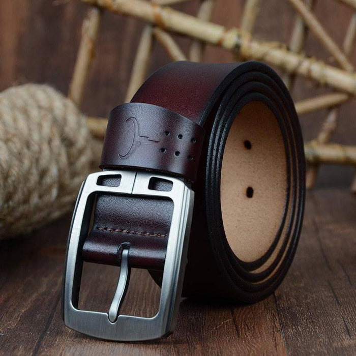 Vintage Casual Leather Belt For Men, Maverick Model - Artynov | Unique Handmade Accessories