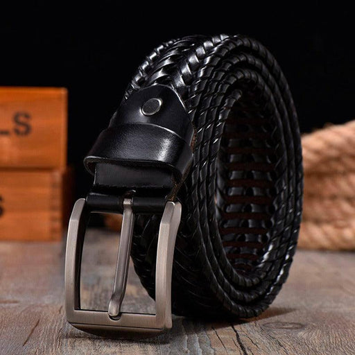 Vintage Braided Leather Belt For Men, Kacper Model - Artynov | Unique Handmade Accessories