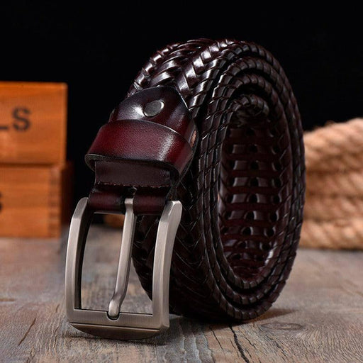 Vintage Braided Leather Belt For Men, Kacper Model