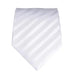 White Silk Tie with Silver Stripes for Classy Men