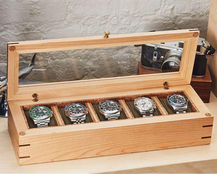WOLF ANALOG/SHIFT FLATIRON II 5-PIECE WATCH BOX