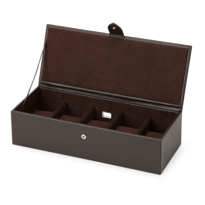 WOLF Blake 5 Piece Watch Box - Brown