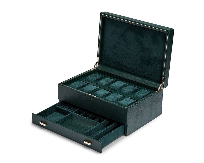 WOLF British Racing 10 Piece Watch Box with Storage