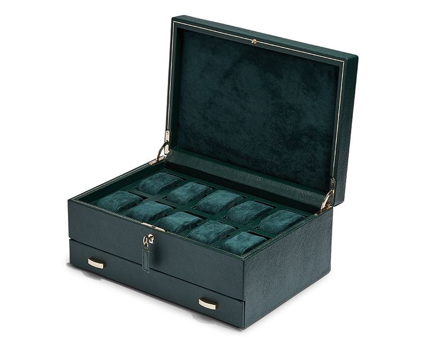 WOLF British Racing 10 Piece Watch Box with Storage