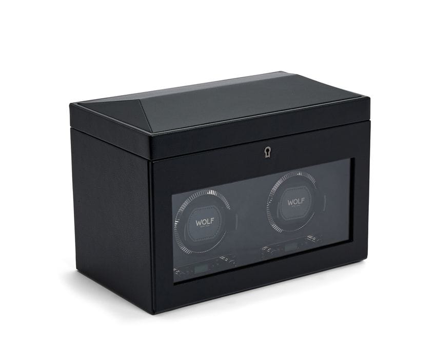 WOLF British Racing Double Watch Winder with Storage
