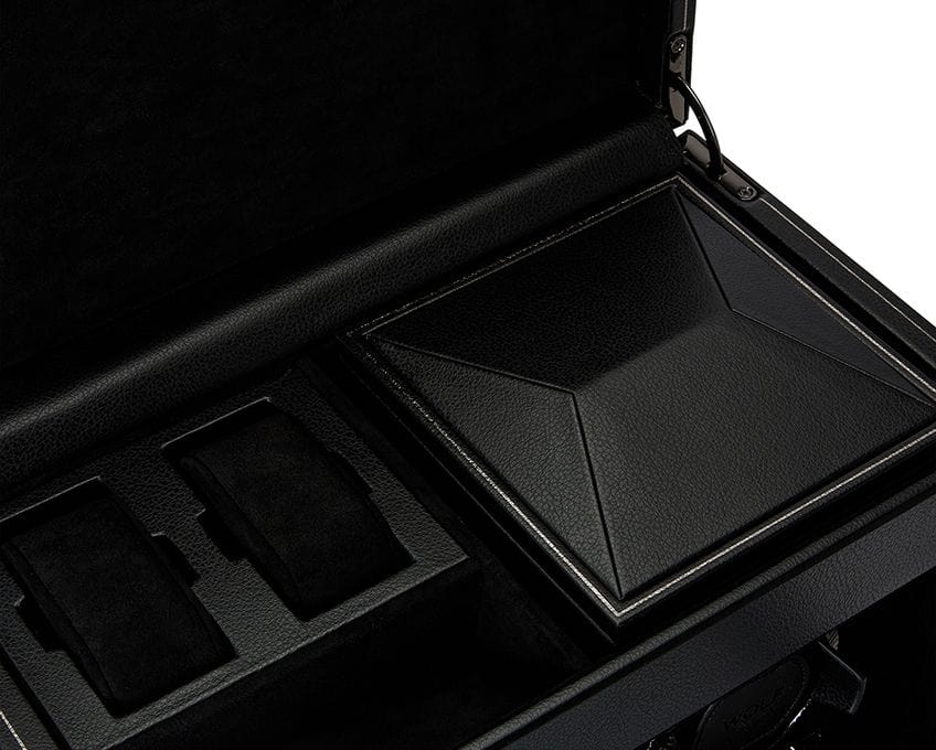 WOLF British Racing Double Watch Winder with Storage