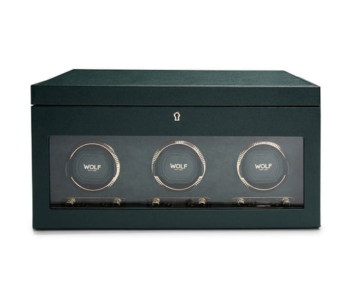 WOLF British Racing Triple Watch Winder with Storage