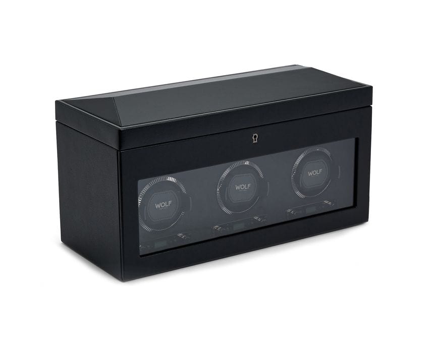 WOLF British Racing Triple Watch Winder with Storage