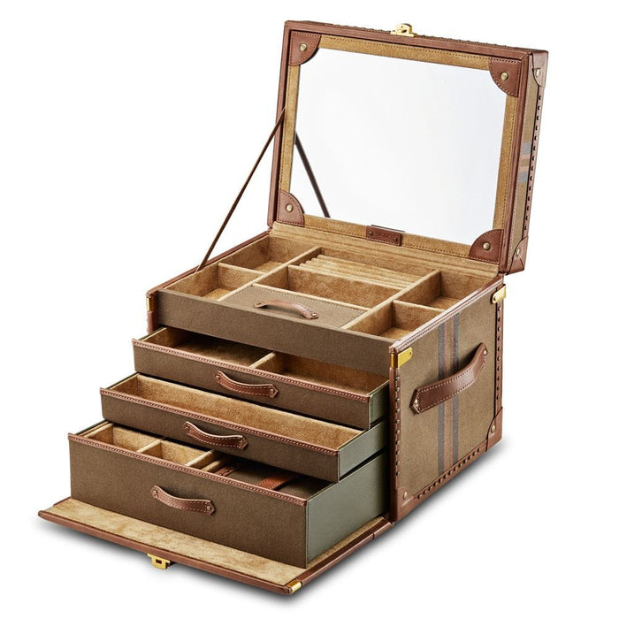 WOLF Ida Trunk Jewellery Box - Khaki