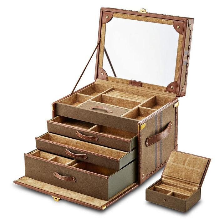 WOLF Ida Trunk Jewellery Box - Khaki