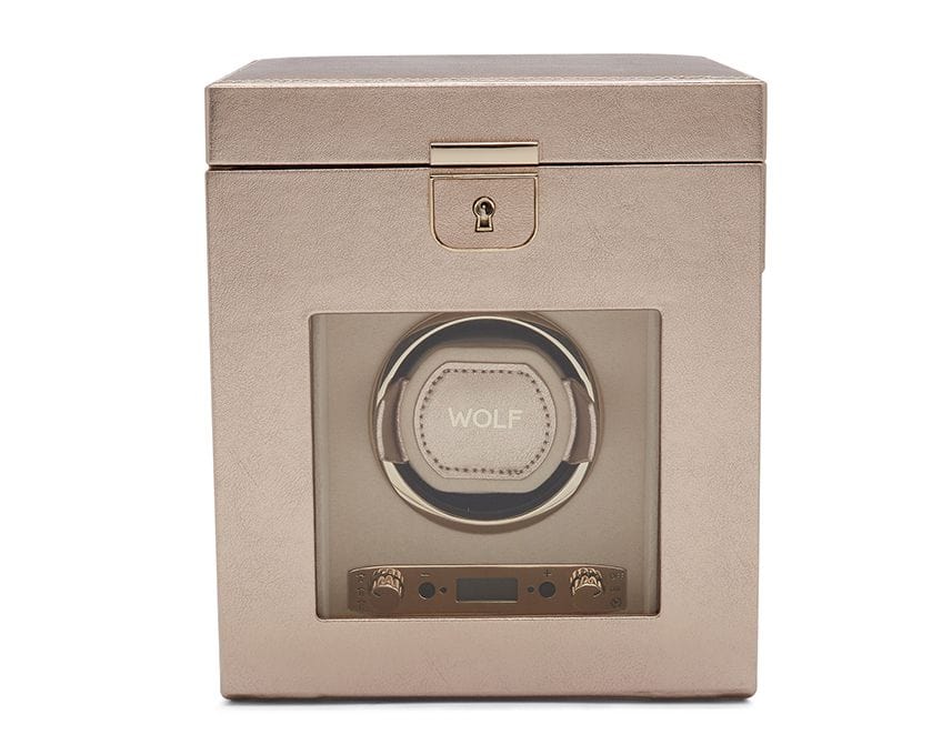 WOLF Palermo Single Watch Winder With Jewelry Storage